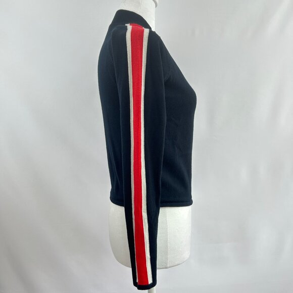 H&M Retro Navy Blue Sweater with Red & White Side Stripes – Small - Picture 4 of 9